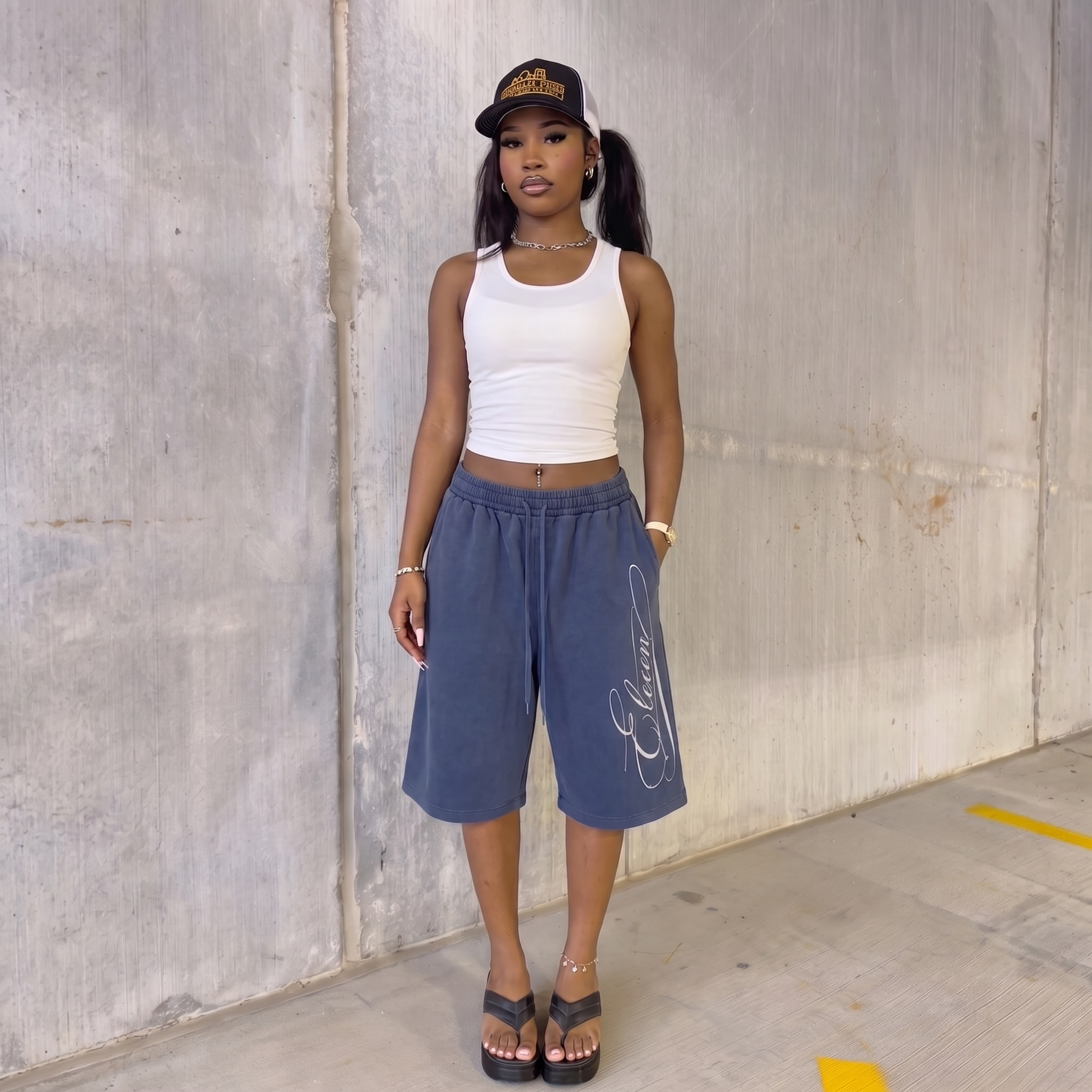 ELEVEN ELEVEN 3/4 SHORTS (BLUE)