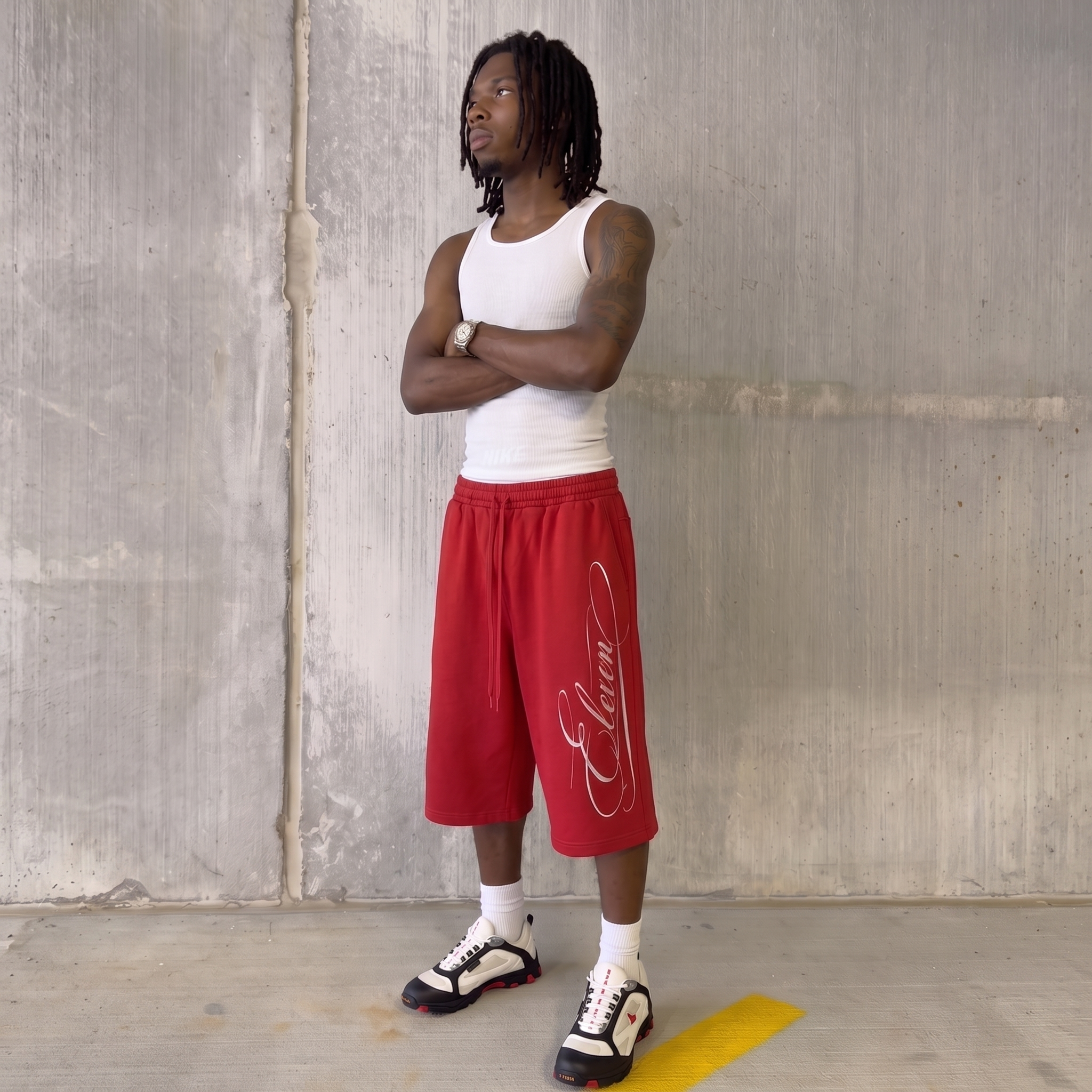ELEVEN ELEVEN 3/4 SHORTS (RED)